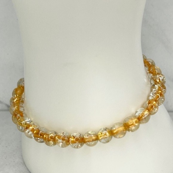 Clear and Gold Beaded Stretch Bracelet - Picture 5 of 6